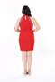 Women's Plus Size Red Halter Neck Dress with Stone Embellished 65N37931 - 8