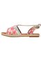 Women's Vegan Leather Pink Lace-up Sandals - Spread Your Wings Design - 3
