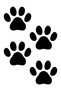 Paw Sticker 4 Pieces, Car, Auto Sticker Black 7 Cm