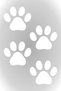 Paw Sticker 4 Pieces, Car, Auto Sticker White 7 Cm