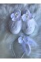 Women's White Orchid Floral Maternity Crown Slippers Set - 2