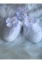 Women's White Orchid Floral Maternity Crown Slippers Set - 3