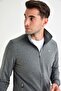 Men's Anthracite Tracksuit Top with Stand Collar and Zipper Pocket - 3