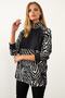 Women's Black-White Blocked Sweatshirt EY1084 - 5