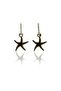 Shiny Black Color Antiallergic Star Earrings - 2