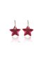 Chrome Fuchsia Color Antiallergic Star Earrings - 2