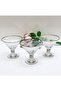 Set of 6 Hand Decorated Engraved Glass Sugar Bowl, Turkish Delight Cup, Chocolate Ice Cream Cup