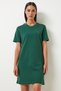 Women's Emerald Green Crew Neck Knitted Dress Ow00026 - 3