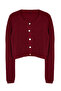 Bordo Süper Crop Basic Triko Hırka TWOAW24HI00419 - 6