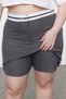 Anthracite Waist Belt Detailed Mini Striped Woven Shorts Skirt - 4