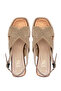 Women's Genuine Leather Copper Heel Sandals - 5