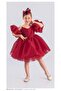 Girl's Red Fluffy Evening Dress - 3
