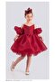 Girl's Red Fluffy Evening Dress - 2