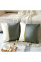 2 PCS Gold Leather Striped Velvet Look Decorative Throw Pillow Cover - 2