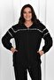 Women's Glitter Detailed Plus Size Tracksuit Set 3671-23