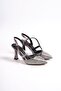 PLATINUM SILVERY HEELED WOMEN'S SHOES LF155 - 2
