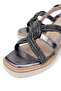 Women's Genuine Leather Black Heeled Sandals - 3