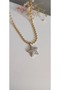 Steel Necklace Women's Star Stone Vip Necklace 316L Unbreakable Color Throwable 45 cm Anti Allergic - 3