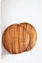 Natural Acacia Round 2 Pieces 25 cm Serving Plate - 3