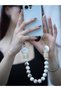 iPhone 12- 12 Pro Compatible Design Phone Case - Stone Detailed Phone Strap - 5