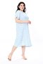 Women's Plus Size Baby Blue Wrapped Fabric Short Sleeve Print Dress 65N37858 - 5