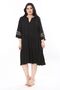 Women's Plus Size Black Collar and Sleeve Lace Detailed Layered Dress 65N37929 - 8