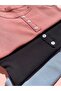Women's Ribbed Cotton Fabric Thick Strap Button Detailed 3-Piece Black, White, Blue Color Basic Undershirt - 2
