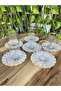 Marble Pattern White Frilly Tea Set - 3