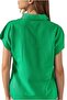Grass Green Linen Women's Shirt - Bat Sleeves and Buttons - 3