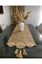 Jute Fabric Knitted Patterned Tasseled Runner 40x160 cm - 3