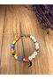 Colorful Sand Bead Pearl Detailed Starry Heart Pearl Bracelet - 4