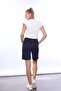 X Serüven 100% Cotton Women's Navy Blue 2-Thread Pocket Shorts - 8