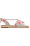 Women's Vegan Leather Pink Lace-up Sandals - Spread Your Wings Design - 4