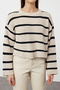 Cream Crop Basic Striped Knitwear Sweater TWOAW23KZ00390 - 4