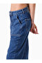 Navy Blue Patched Pocket Wideleg Jeans - 2