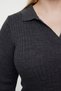 Anthracite Polo Neck Ribbed Knitwear Dress Tbbaw23Ah00002 - 4
