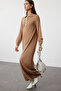 Camel Biyeli Polo Yaka Triko Elbise TCTAW25EB00011 - 2