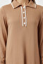 Camel Biyeli Polo Yaka Triko Elbise TCTAW25EB00011 - 3