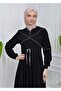 Women's Hooded Belted Hijab Abaya 605 - 4