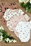 4-Piece Cotton Baby Long sleeve Bodysuit Set with Bear, Koala, Elephant, and Rainbows - 4
