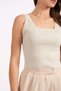 Women's Summer 2445 Silvery Strap Knitwear Bluz Beige - 5