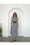 Gray Padded Sleeveless Maxi Length Combed Cotton Dress 10.207 - 3