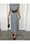 Gray Padded Sleeveless Maxi Length Combed Cotton Dress 10.207 - 2