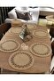 6 Pieces of Tableware, 1 Piece of Bread Basket, Jute Plate, Placemat, Plate, Bread Basket