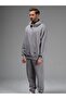 Men's Smoked 3 Thread Cotton Comfortable Oversize Tracksuit Set with Elastic Legs - 5