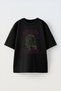 Unisex Star Wars R2D2 Design Printed Cotton Black Oversize T-Shirt