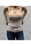 Copy - Crop Short Sleeve t Shirts Büstiyer Knitted Crop Feminino Womens Gatherer Lycra - 2