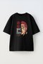 Unisex War Is Over Shanks Design Printed Cotton Black Oversized t-shirt