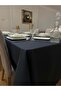 Navy Blue Cotton Linen Tablecloth - Liquid Resistant, Care Free - 5