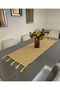 Tasseled Jute Fabric Runner 70x140 cm - 3